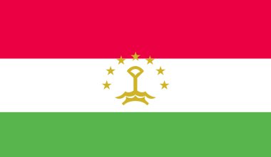 tajikistan bayrağı resmi renklerde izole vektör ve Oran Doğru