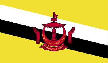 Brunei bayrak resmi renkler ve Oran Doğru.