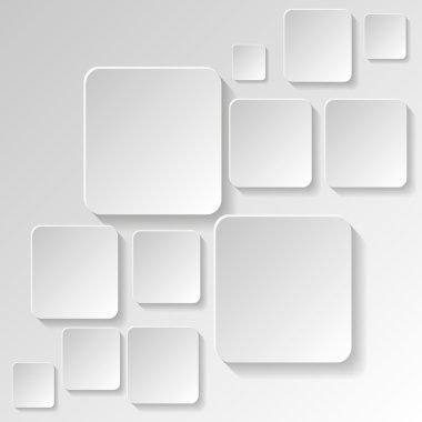 Beyaz arka planda gölgeli kağıt kare afiş. Vektör illüstrasyonu