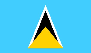 Resmi renklerde Saint Lucia izole vektör bayrağı ve Oran Doğru