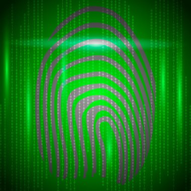 arka plan vektör illüstrasyonparmak izi ve ikili kod,