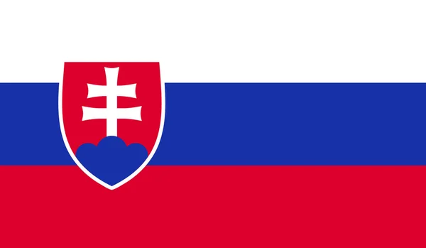 Ursprungliga och enkla Slovakien flagga isolerade vektor i officiella färger och andel korrekt — Stock vektor