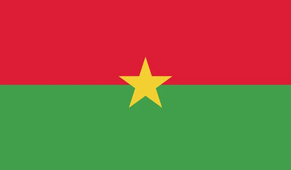 Bandeira Burkina Faso, cores oficiais e proporção corretamente. Bandeira nacional do Burkina Faso. Ilustração vetorial. EPS10 . — Vetor de Stock