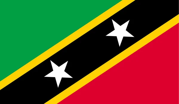 Original och enkel Saint Kitts och Nevis flagga isolerad vektor i officiella färger och proportion korrekt — Stock vektor