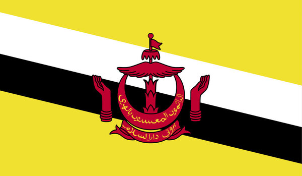 Brunei flag official colors and Proportion Correctly.
