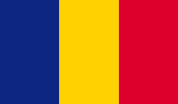 Romania bandiera colori ufficiali e proporzione correttamente . — Vettoriale Stock