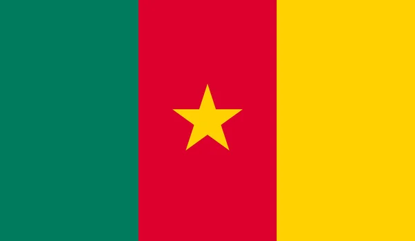 Bandeira dos Camarões, cores oficiais e proporção corretamente. Bandeira nacional dos Camarões . — Vetor de Stock