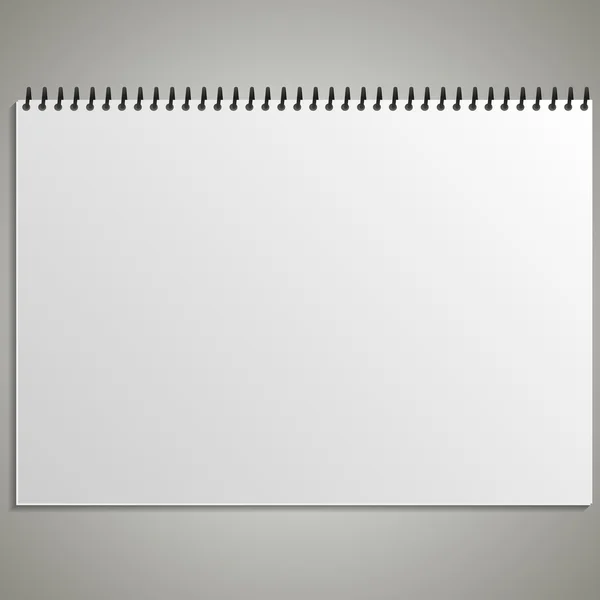 Calendar sheet of paper on a gray background — Stock Vector