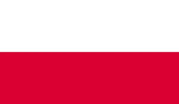 Poland flag, official colors and proportion correctly. National Poland flag. — Stock Vector