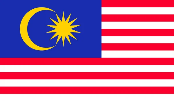 Ursprüngliche und einfache malaysische Flagge isolierter Vektor in offiziellen Farben und Proportionen korrekt — Stockvektor