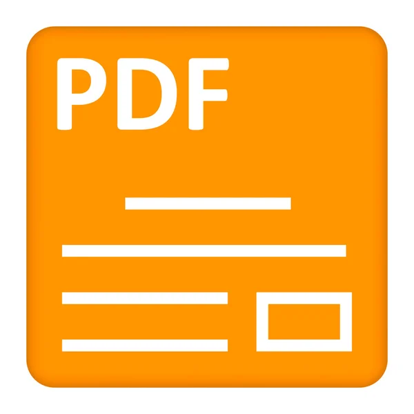 Icono PDF en colores amarillo y blanco. ilustración vectorial — Archivo Imágenes Vectoriales