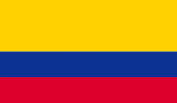 Bandera de Colombia. Dimensiones precisas, proporciones de elementos y colores. Ilustración vectorial . — Vector de stock