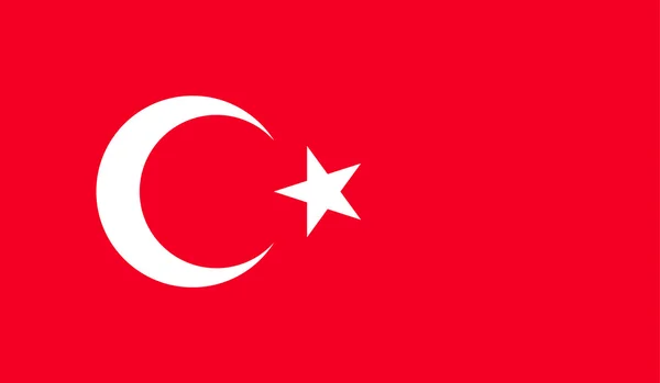 Turkiets flagga. Med rätta proportioner och färger. Vektor illustration, Eps10. — Stock vektor