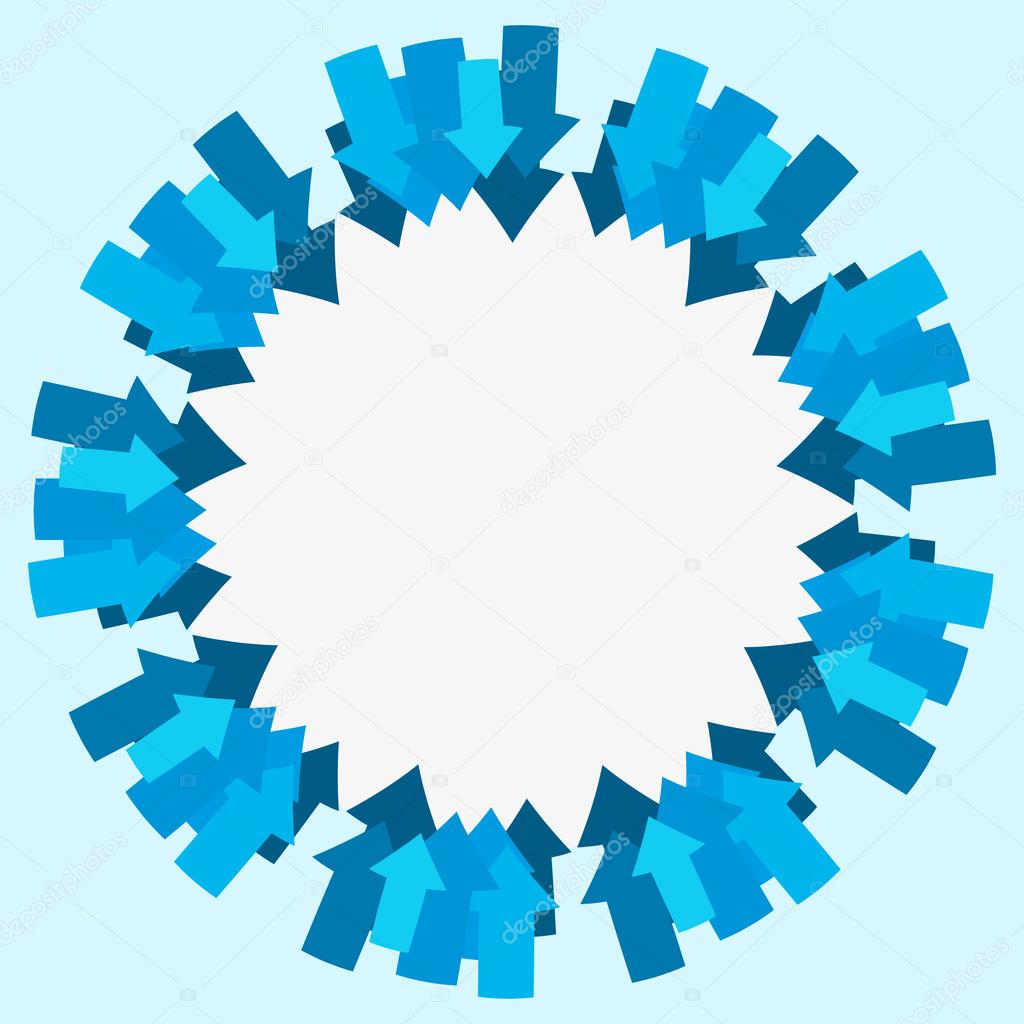 Arrows to the center point vector illustration
