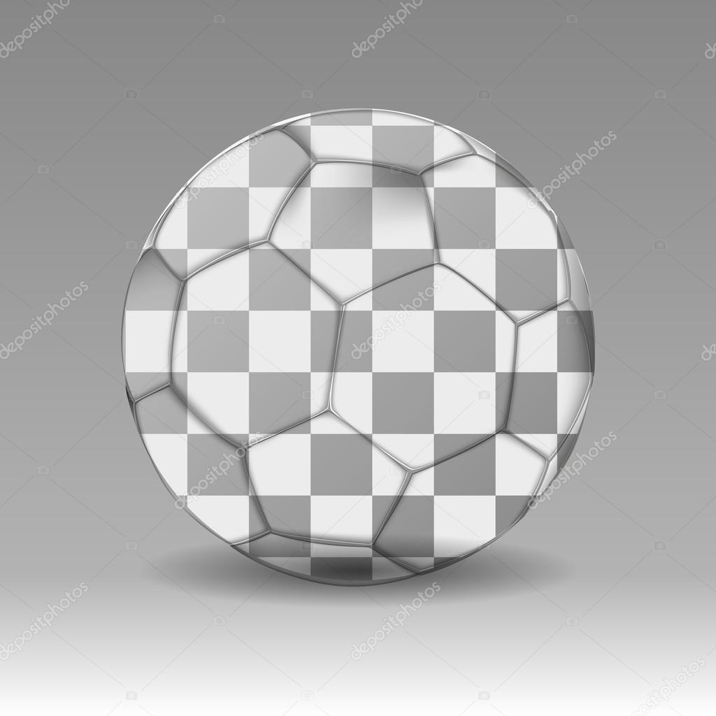 Soccer ball for your design, with a shadow on a gray background. vector illustration