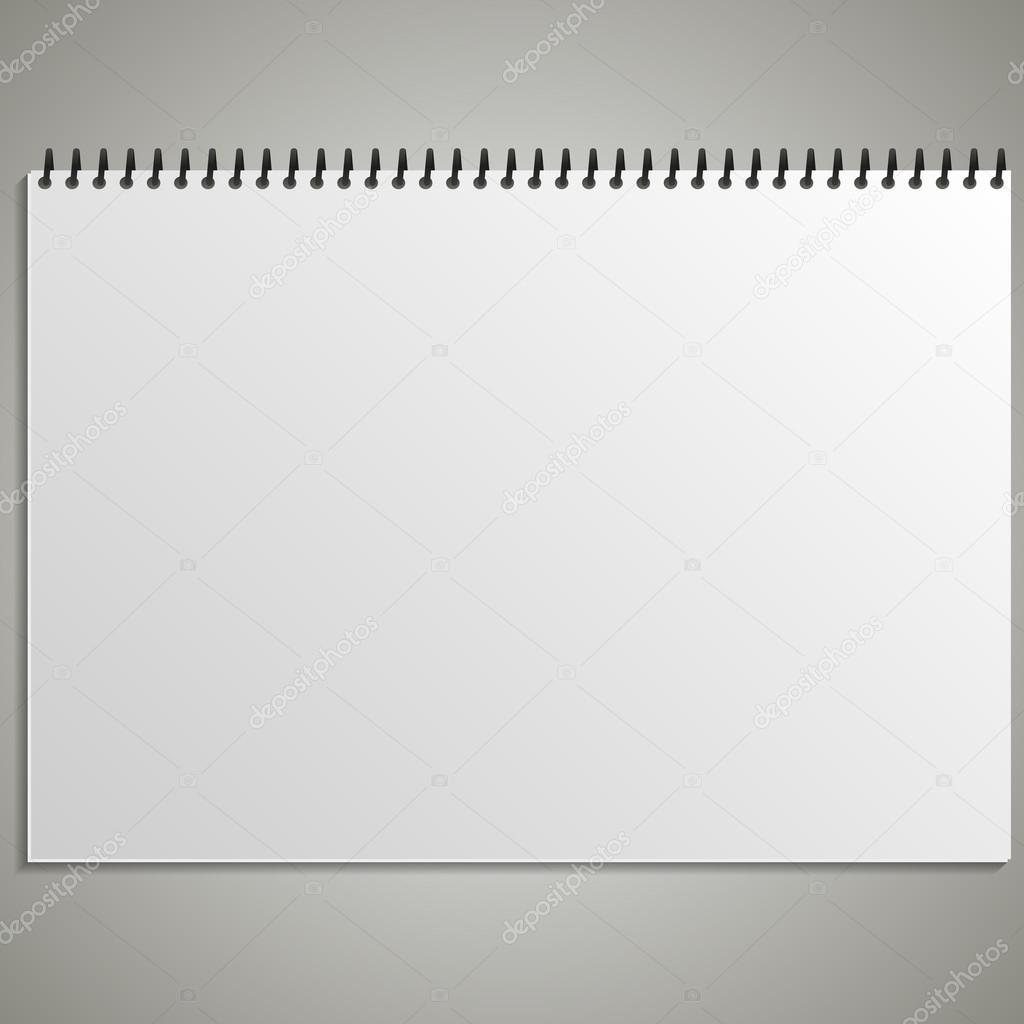 Calendar sheet of paper on a gray background