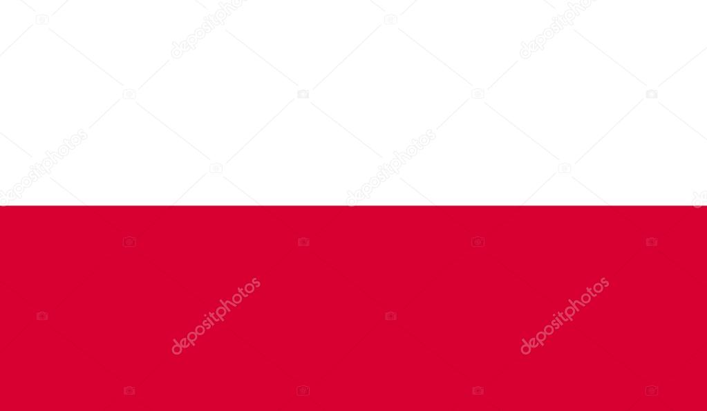 Poland flag, official colors and proportion correctly. National Poland flag.