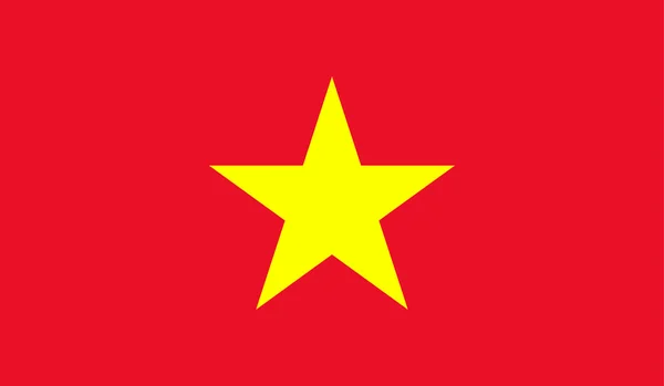 Vietnam bayrağı. Vektör. Doğru boyutlar, elementler orantı ve renkler. — Stok Vektör