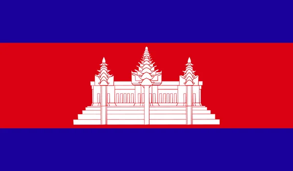 Kamboçya bayrağı. Vektör. Doğru boyutları, öğe oranlarını ve renkler. — Stok Vektör