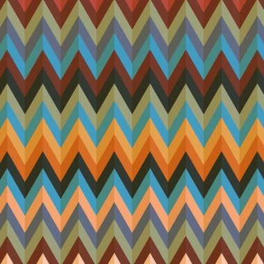 Dikişsiz chevron deseni. Mavi, yeşil, pembe ile dikişsiz zikzak desen. Duvar kağıdı, ambalaj kağıdı, kumaş, tekstil, hurda rezervasyon, giyim, web tasarım için dijital baskı. Boho tarzı. Vektör