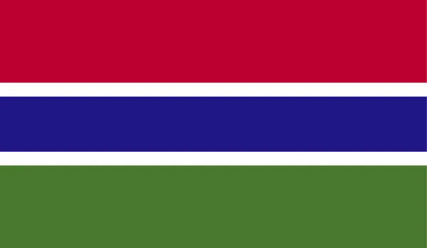 Originele en eenvoudige Gambia vlag geïsoleerde vector in officiële kleuren en verhoudingen correct — Stockvector