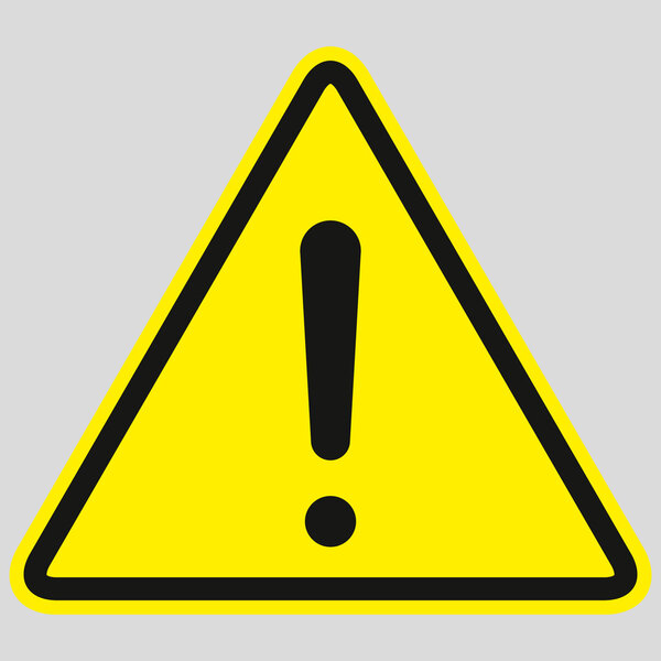 Hazard warning attention sign with exclamation mark symbol. vector illustration on white background