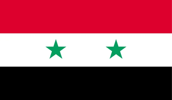 Εθνική σημαία της Συρίας. Διανυσματικές διαστάσεις, αναλογίες στοιχείων και χρώματα. — Διανυσματικό Αρχείο