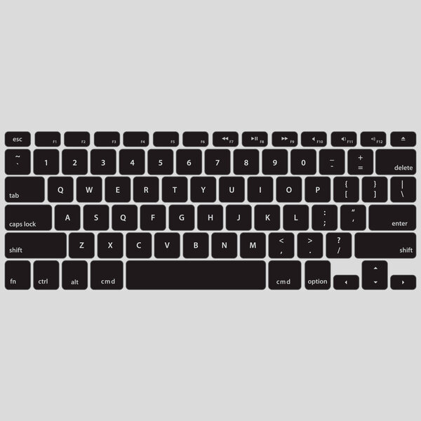 Black Keyboard Stroke QWERTY - Изолированная векторная иллюстрация
