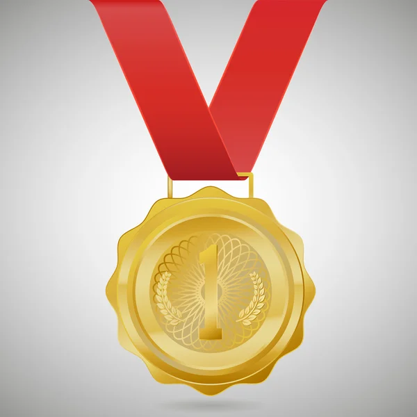 Campeão Medalha de Ouro Vector Design.vector ilustração — Vetor de Stock