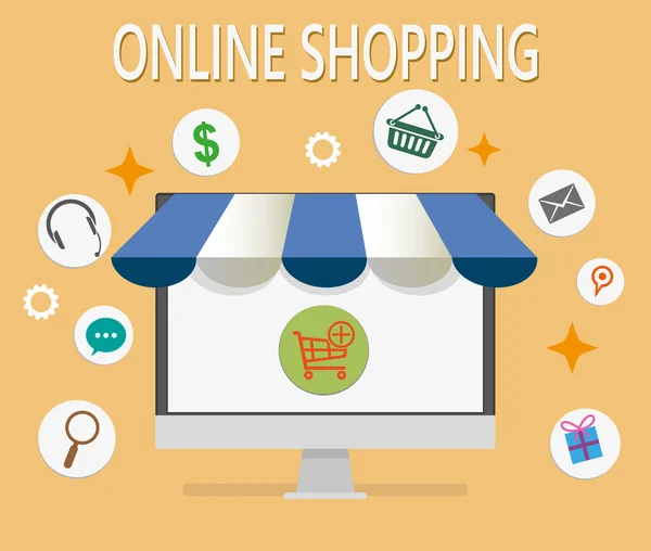 Platt design koncept online shopping och e-handel — Stock vektor