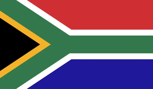 Bandiera sudafricana, colori ufficiali e proporzioni corrette. Bandiera nazionale sudafricana . — Vettoriale Stock