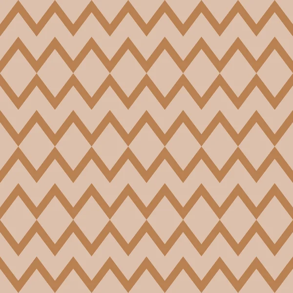 Brown seamless zigzag pattern on a light brown background. vector illustration — Stock Vector