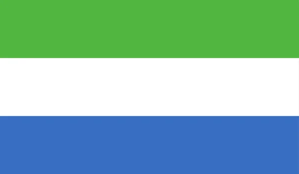 Originelle und einfache Flagge Sierra Leones isolierter Vektor in offiziellen Farben und korrekt proportioniert — Stockvektor