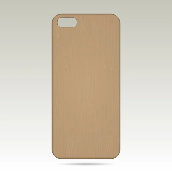 Wooden case for phone vector illustration on white background — Διανυσματικό Αρχείο