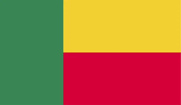 Platte Benin vlag geïsoleerde vector in officiële kleuren en verhoudingen correct. vector illustratie — Stockvector