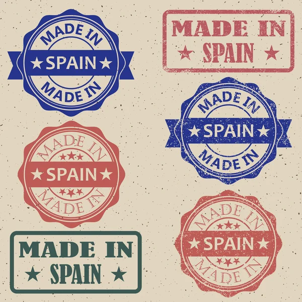 Fabriqué en Espagne un ensemble de timbres illustration vectorielle — Image vectorielle