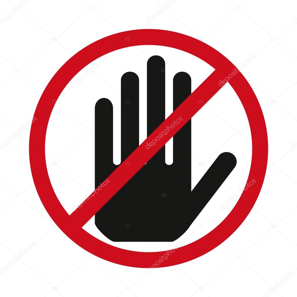 Red stop hand sign.Vector illustration - you can simply change color and size