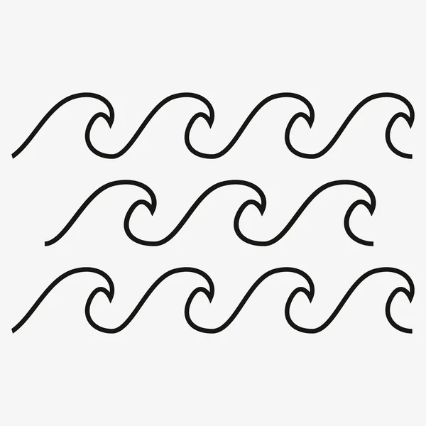 Хвильова піктограма в модному плоскому стилі ізольована на сірому фоні. Символ хвилі води для дизайну вашого веб-сайту, логотипу, програми, інтерфейсу. Векторні ілюстрації, EPS10 . — стоковий вектор