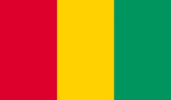 Originele en eenvoudige Guinee vlag geïsoleerde vector in de officiële kleuren en deel correct — Stockvector