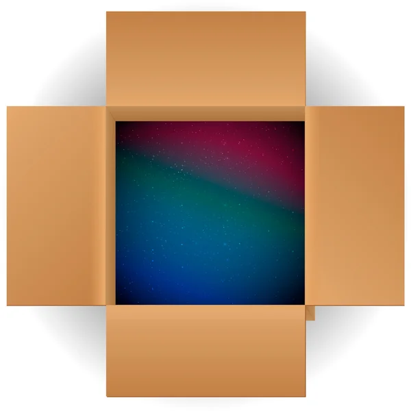 Pohled na krabičku. vnitřní prostor krabice. — Stockový vektor