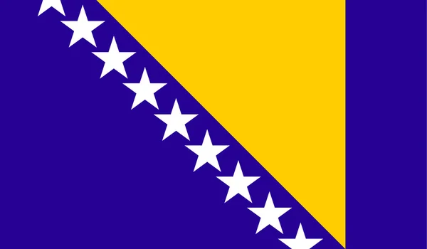 Vektor-flaggan i Bosnien och Hercegovina i officiella färger och proportioner. — Stock vektor