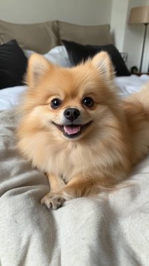 Şirin bir köpeğin portresi.