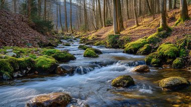 Orman nehrinde güzel bir şelale