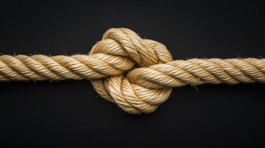 rope on a gray background. top view.