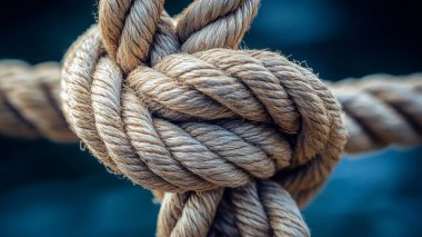 rope knot with a knot. knot of the old rope.