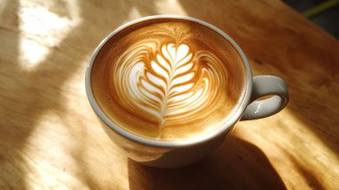 Kahve dükkanında kahve fincanı sanatı.