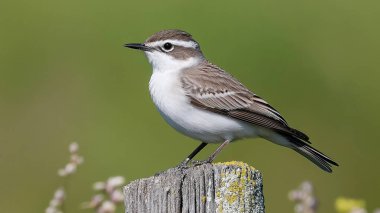 Tahta yüzeye tünemiş güzel bir kuşun yakın çekim görüntüsü.