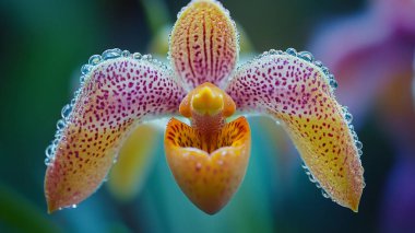 Güzel orkideye yaklaş
