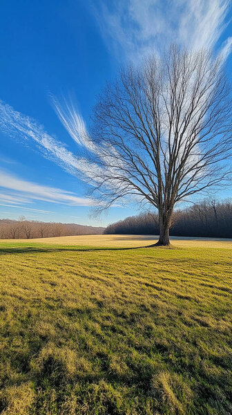beautiful landscape with a field of trees
