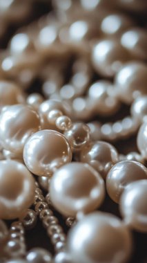 Güzel inci kolye. Kapat - kapat.